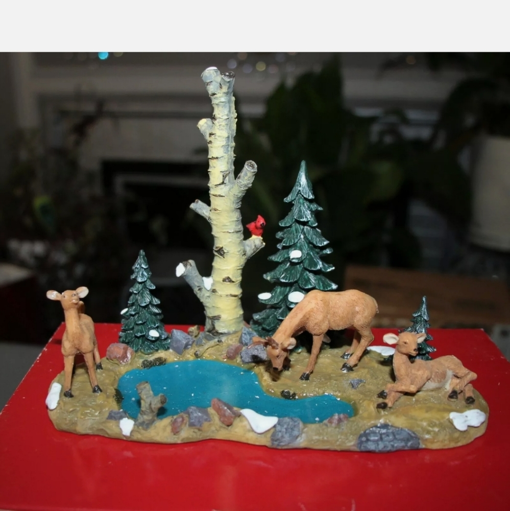 Lemax deer at the pond